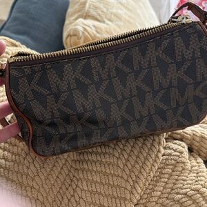 Michael Kors Black and Brown Logo Belt Bag
